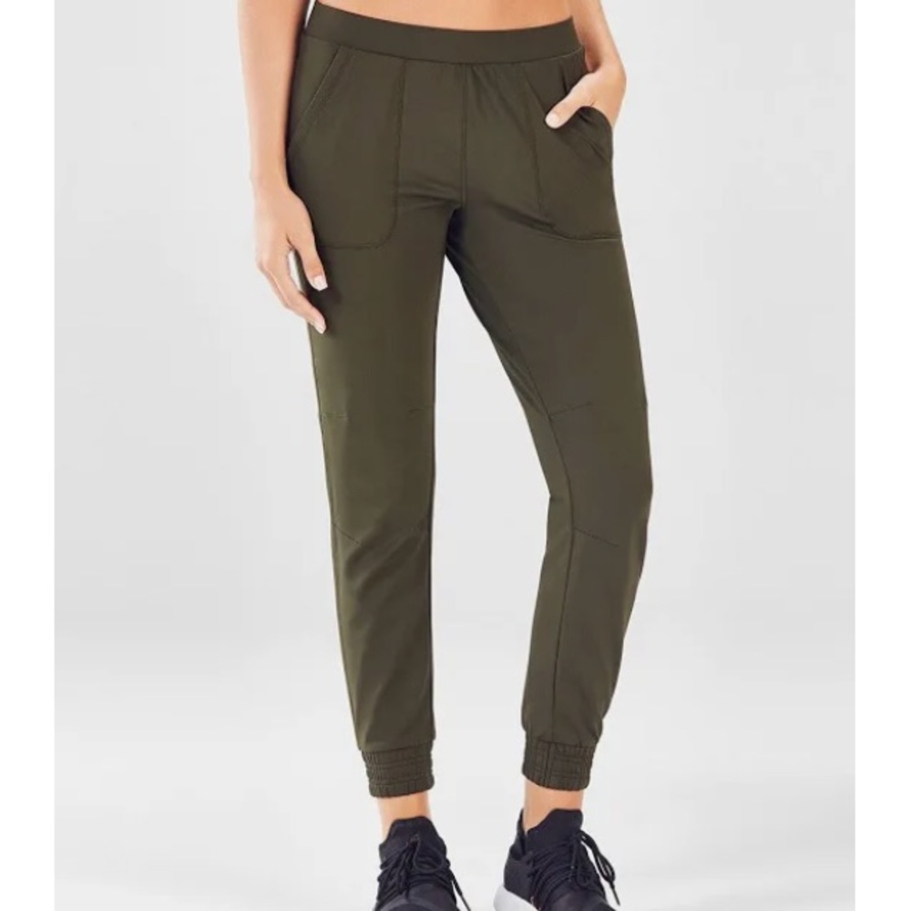 NWT Fabletics Pants Size Medium Olive Color Running Pants